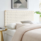 Sloane Weave Vegan Leather Full Headboard in Natural Beige