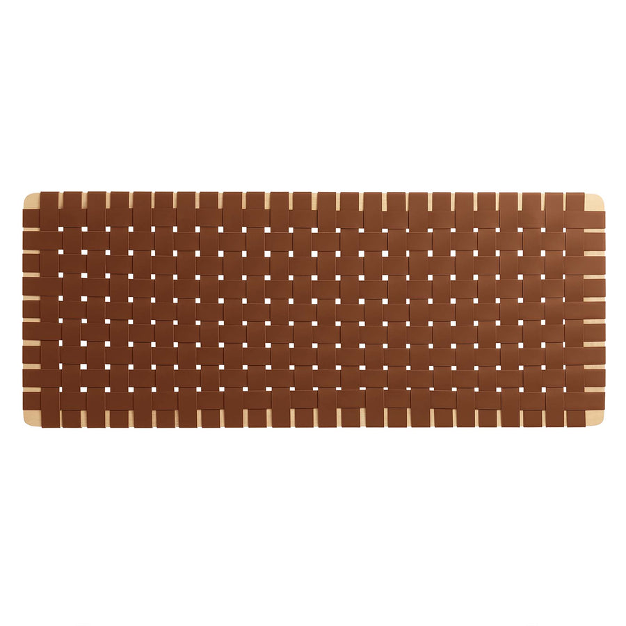 Sloane Weave Vegan Leather Full Headboard in Natural Brown