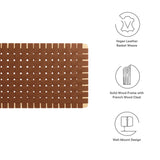Sloane Weave Vegan Leather Full Headboard in Natural Brown