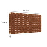 Sloane Weave Vegan Leather Full Headboard in Natural Brown