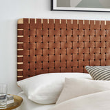 Sloane Weave Vegan Leather Full Headboard in Natural Brown