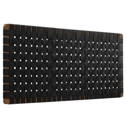 Sparta Weave Vegan Leather Full Headboard in Walnut Black