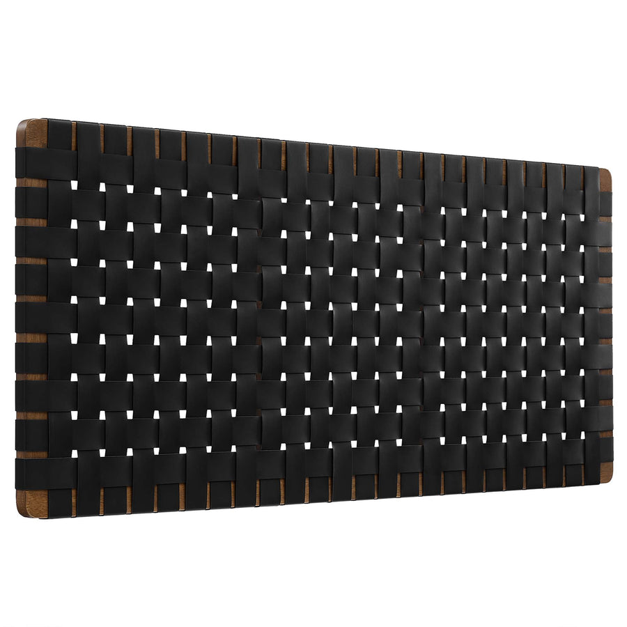 Sloane Weave Vegan Leather Full Headboard in Walnut Black