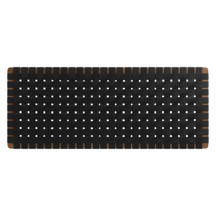 Sparta Weave Vegan Leather Full Headboard in Walnut Black