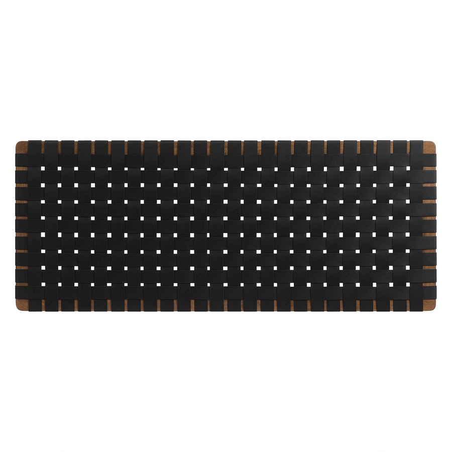 Sloane Weave Vegan Leather Full Headboard in Walnut Black