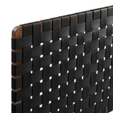 Sloane Weave Vegan Leather Full Headboard in Walnut Black