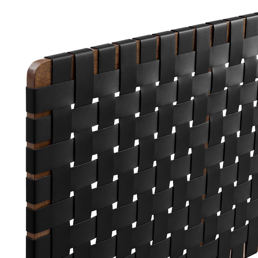 Sloane Weave Vegan Leather Full Headboard in Walnut Black