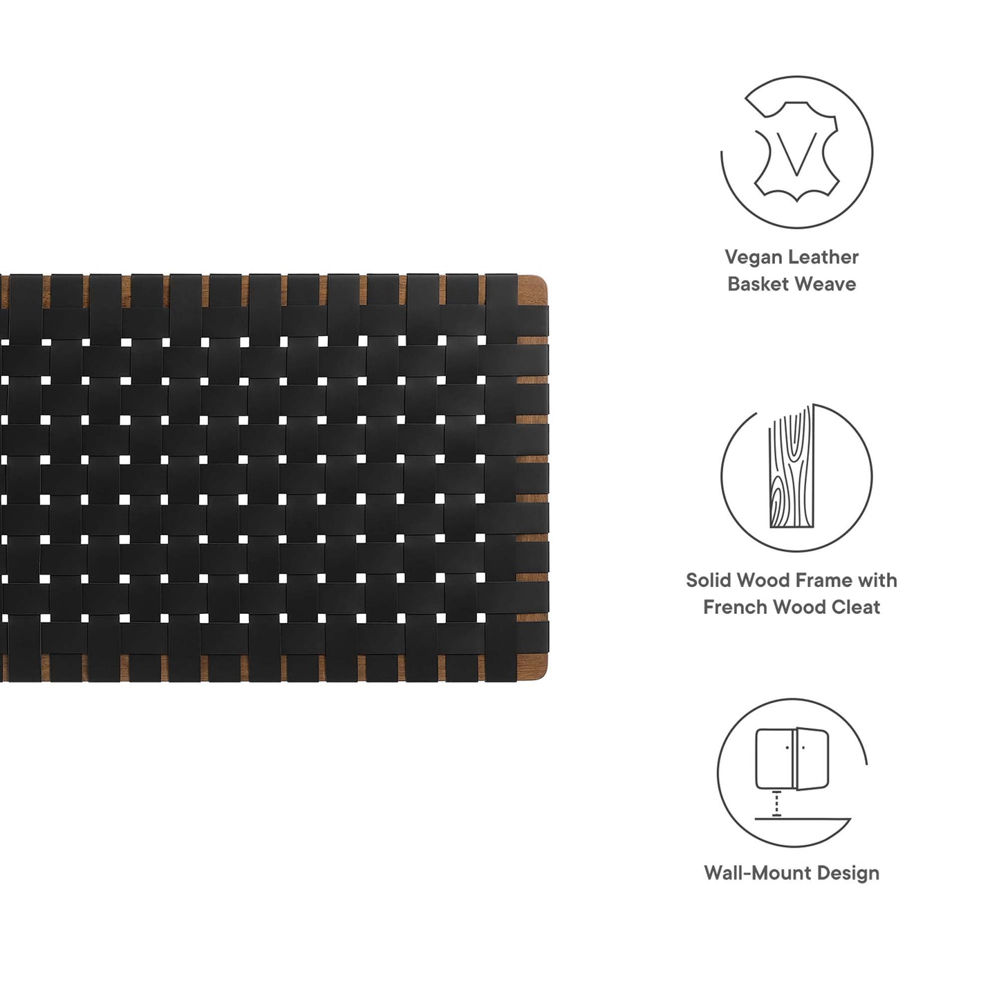 Sparta Weave Vegan Leather Full Headboard by Furniture For America