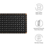Sloane Weave Vegan Leather Full Headboard in Walnut Black