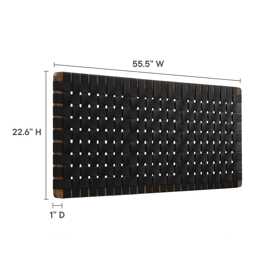 Sloane Weave Vegan Leather Full Headboard in Walnut Black