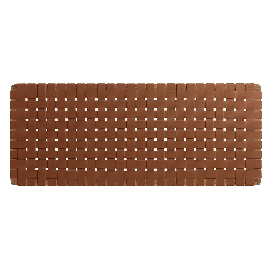 Sloane Weave Vegan Leather Full Headboard in Walnut Brown