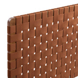 Sloane Weave Vegan Leather Full Headboard in Walnut Brown