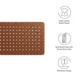 Sloane Weave Vegan Leather Full Headboard in Walnut Brown