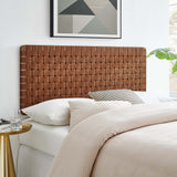Sloane Weave Vegan Leather Full Headboard in Walnut Brown