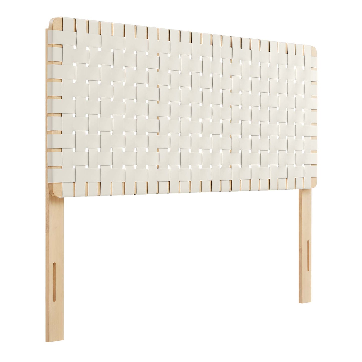 Sloane Weave Vegan Leather Full Headboard in Natural Beige