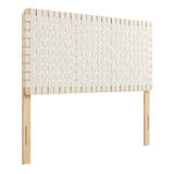 Sloane Weave Vegan Leather Full Headboard in Natural Beige
