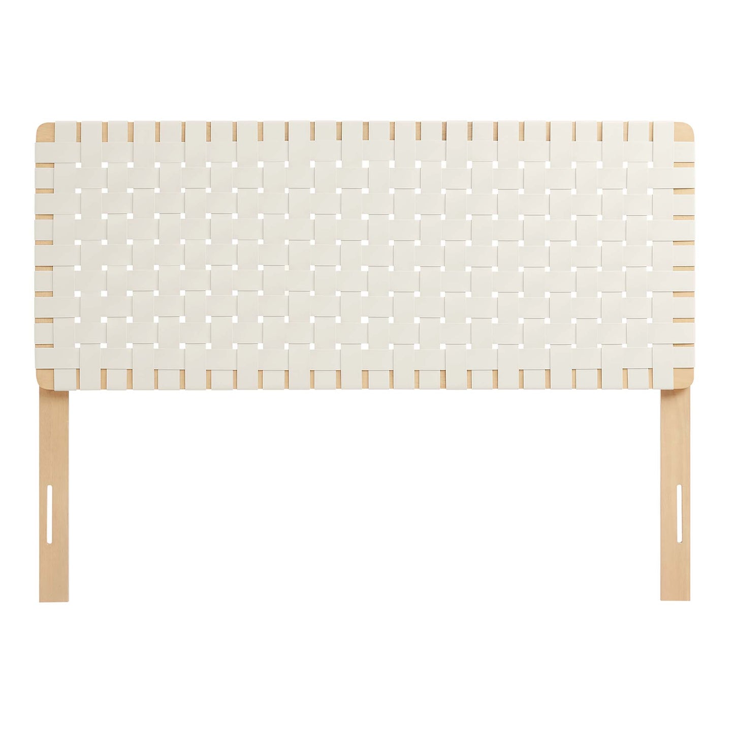 Sloane Weave Vegan Leather Full Headboard in Natural Beige