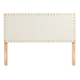 Sloane Weave Vegan Leather Full Headboard in Natural Beige