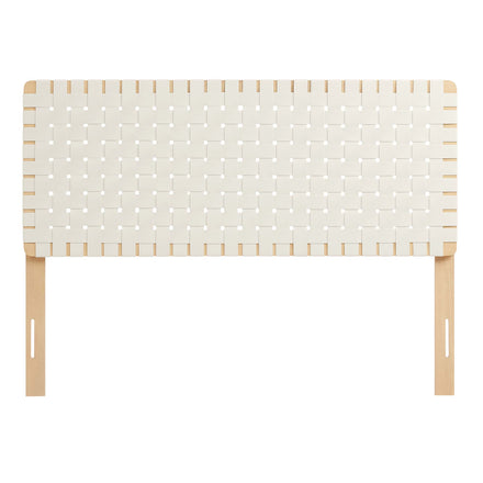 Sparta Weave Vegan Leather Full Headboard in Natural Beige