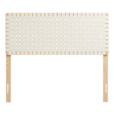 Sloane Weave Vegan Leather Full Headboard in Natural Beige