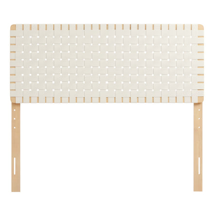 Sparta Weave Vegan Leather Full Headboard in Natural Beige