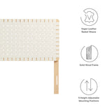 Sloane Weave Vegan Leather Full Headboard in Natural Beige