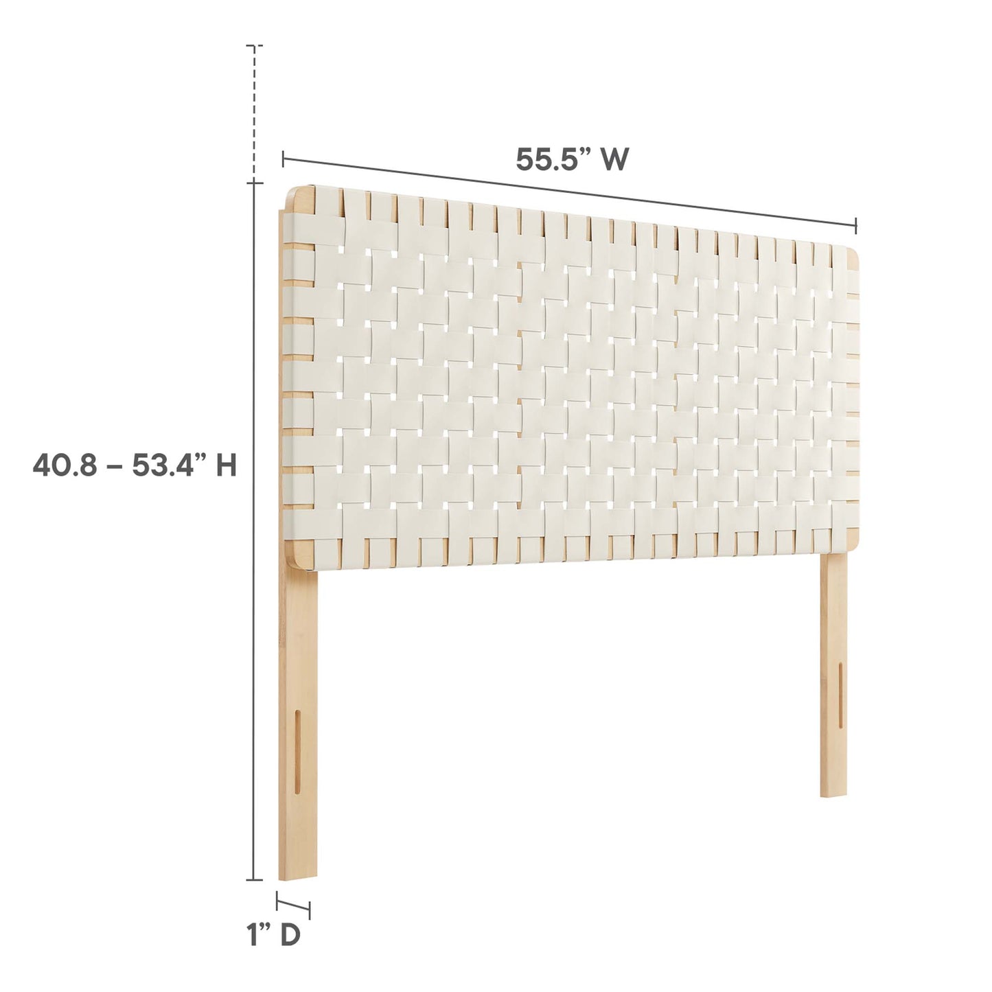 Sloane Weave Vegan Leather Full Headboard in Natural Beige