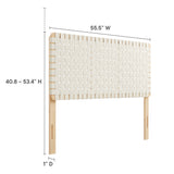 Sloane Weave Vegan Leather Full Headboard in Natural Beige