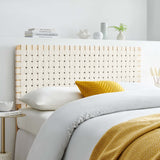 Sloane Weave Vegan Leather Full Headboard in Natural Beige