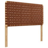 Sloane Weave Vegan Leather Full Headboard in Natural Brown