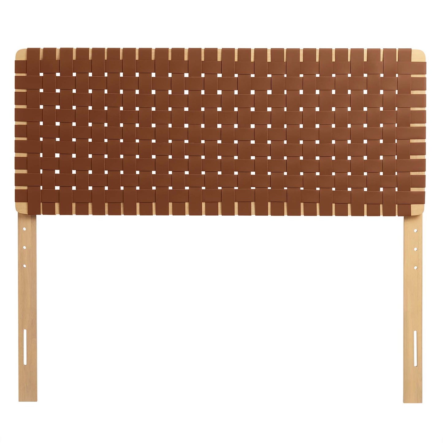 Sloane Weave Vegan Leather Full Headboard in Natural Brown