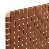 Sloane Weave Vegan Leather Full Headboard in Natural Brown