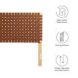 Sloane Weave Vegan Leather Full Headboard in Natural Brown