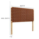 Sloane Weave Vegan Leather Full Headboard in Natural Brown