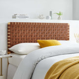 Sloane Weave Vegan Leather Full Headboard in Natural Brown