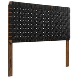 Sloane Weave Vegan Leather Full Headboard in Walnut Black