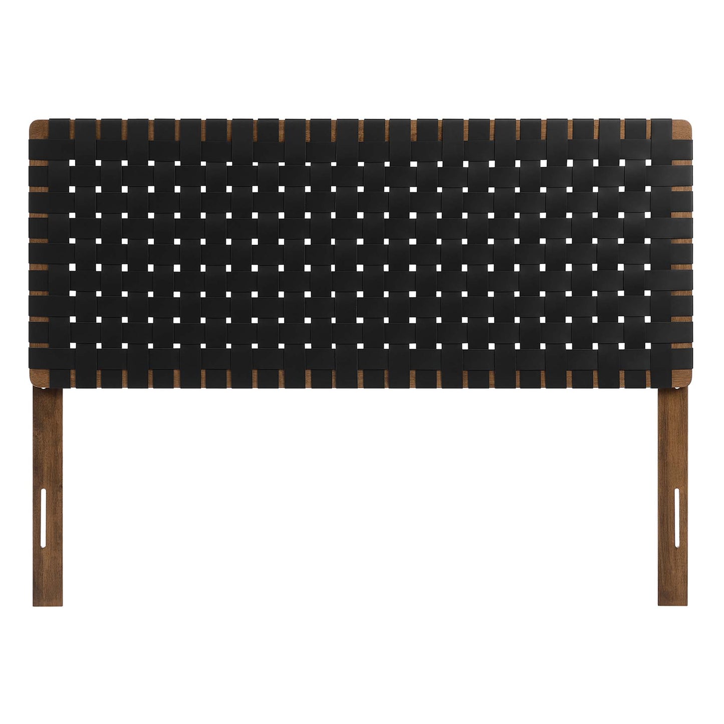Sloane Weave Vegan Leather Full Headboard in Walnut Black