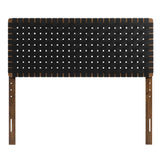 Sloane Weave Vegan Leather Full Headboard in Walnut Black