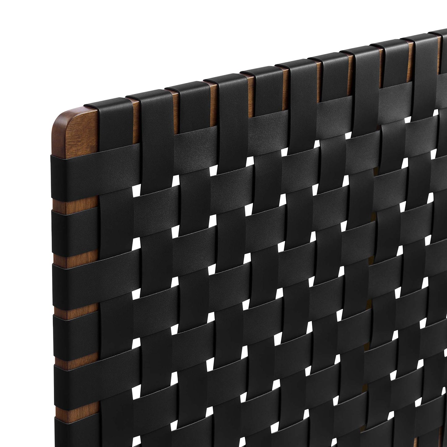Sloane Weave Vegan Leather Full Headboard in Walnut Black
