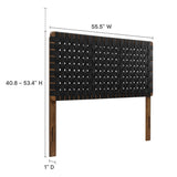 Sloane Weave Vegan Leather Full Headboard in Walnut Black