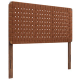 Sloane Weave Vegan Leather Full Headboard in Walnut Brown