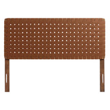 Sloane Weave Vegan Leather Full Headboard in Walnut Brown