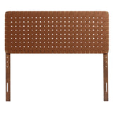 Sloane Weave Vegan Leather Full Headboard in Walnut Brown