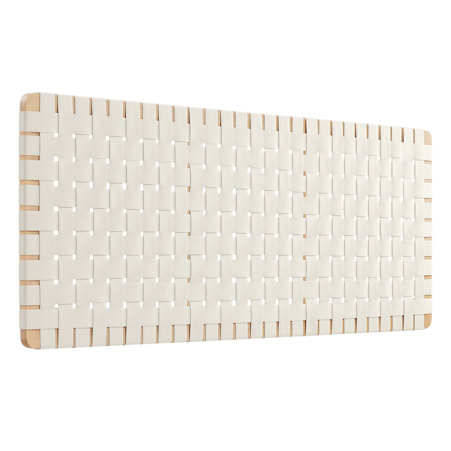 Sparta Weave Wall-Mount Vegan Leather Queen Headboard by Furniture For America