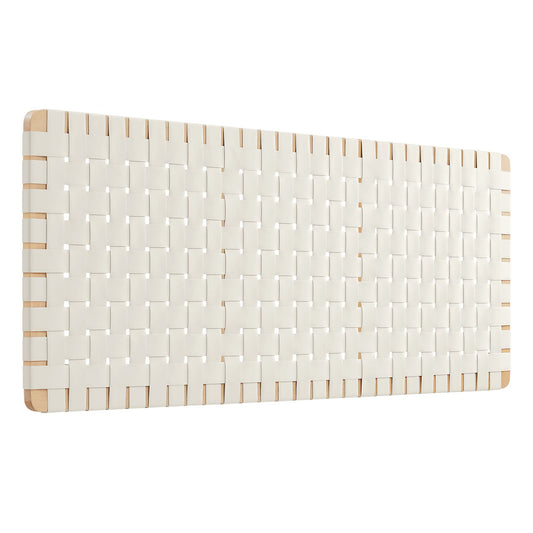 Sparta Weave Wall-Mount Vegan Leather Queen Headboard by Furniture For America