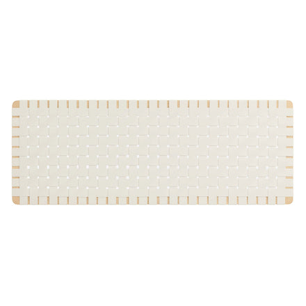 Sparta Weave Wall-Mount Vegan Leather Queen Headboard in Natural Beige