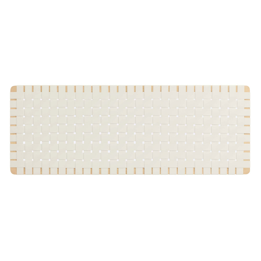Sloane Weave Wall-Mount Vegan Leather Queen Headboard in Natural Beige