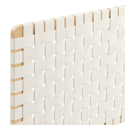 Sparta Weave Wall-Mount Vegan Leather Queen Headboard by Furniture For America
