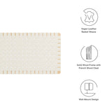 Sloane Weave Wall-Mount Vegan Leather Queen Headboard in Natural Beige