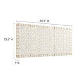 Sloane Weave Wall-Mount Vegan Leather Queen Headboard in Natural Beige